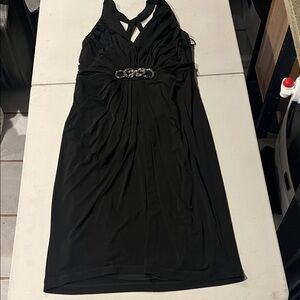 London Times Black Backless Dress